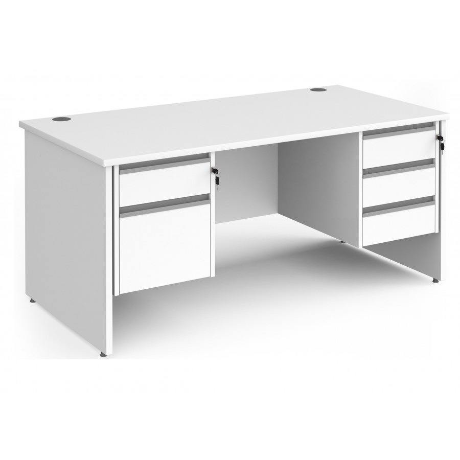 Harlow Panel End Straight Desk with Two and Three Drawer Pedestals